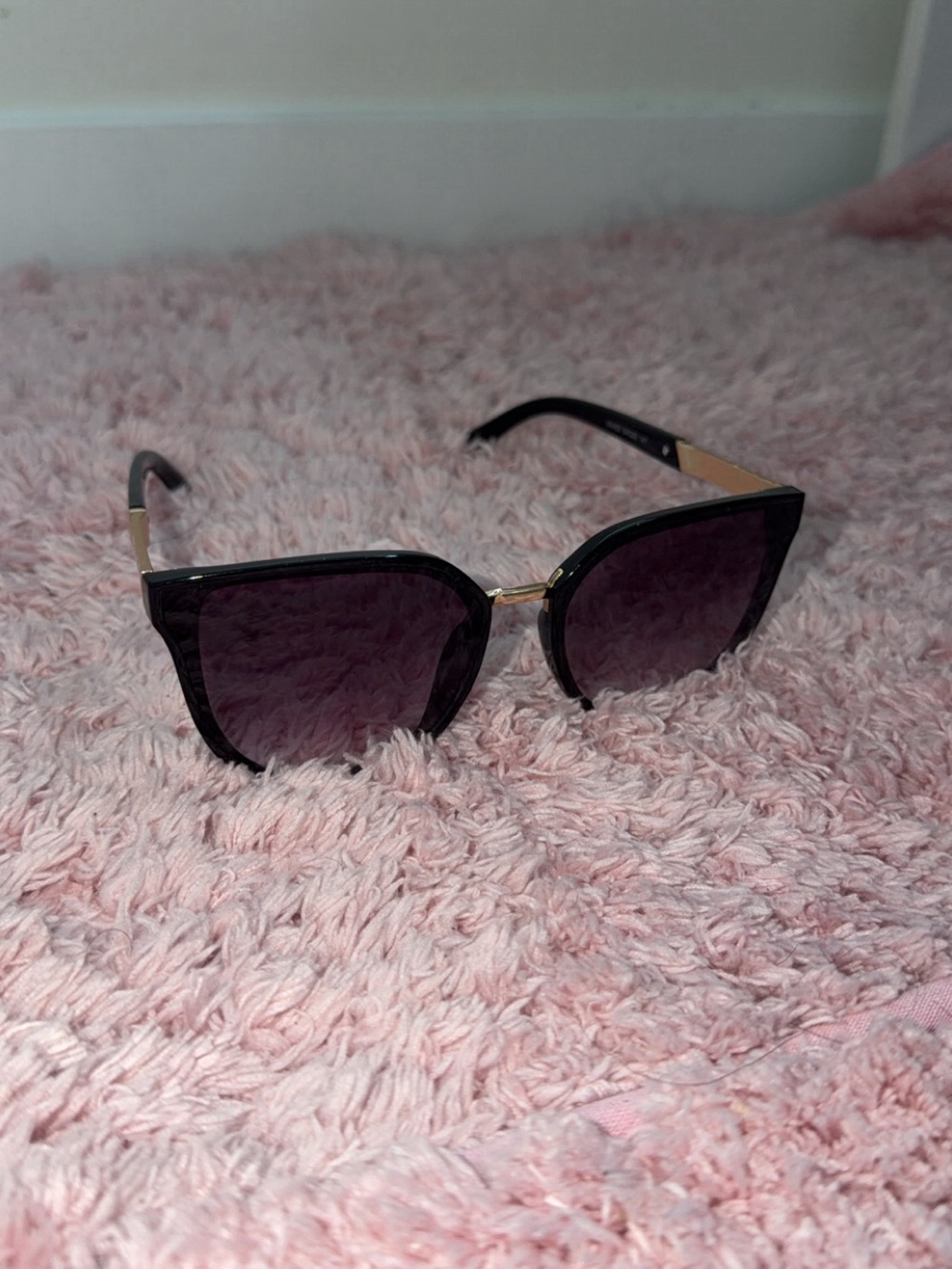 Stylish Black Sunglasses with Purple Lenses - Women's Accessories